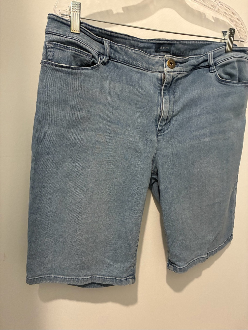 J Jill Light Wash Denim Bermuda Shorts